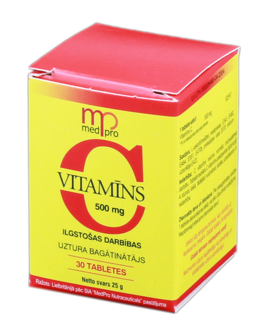 MEDPRO 500 mg C vitamīna tabletes (30 gab.)