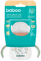 BABOO Peachy Keen mācību krūzīte 150 ml bērniem no 6+ mēnešiem, 1 gab.