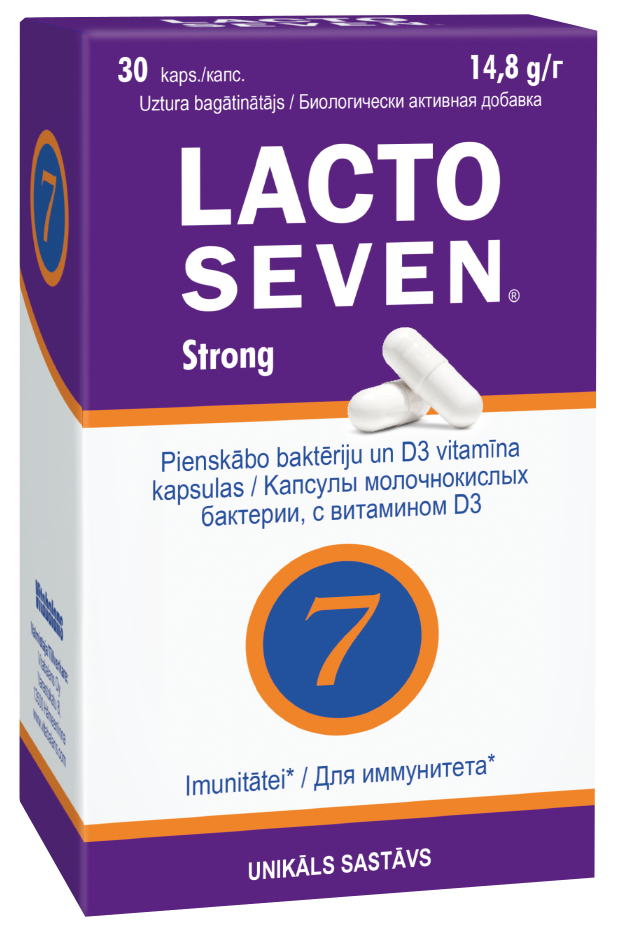 LACTO SEVEN Strong kapsulas, 30 gab.