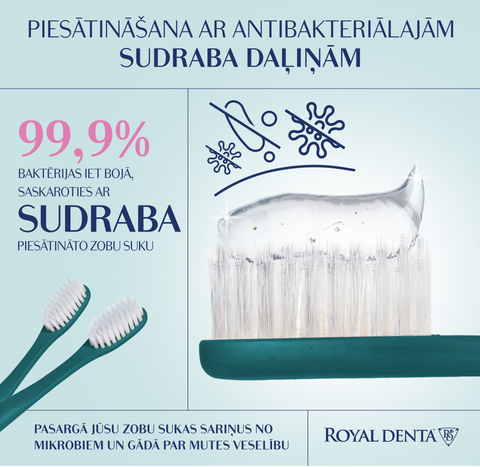 ROYAL DENTA Silver vidējas cietības zobu birste, 1 gab.