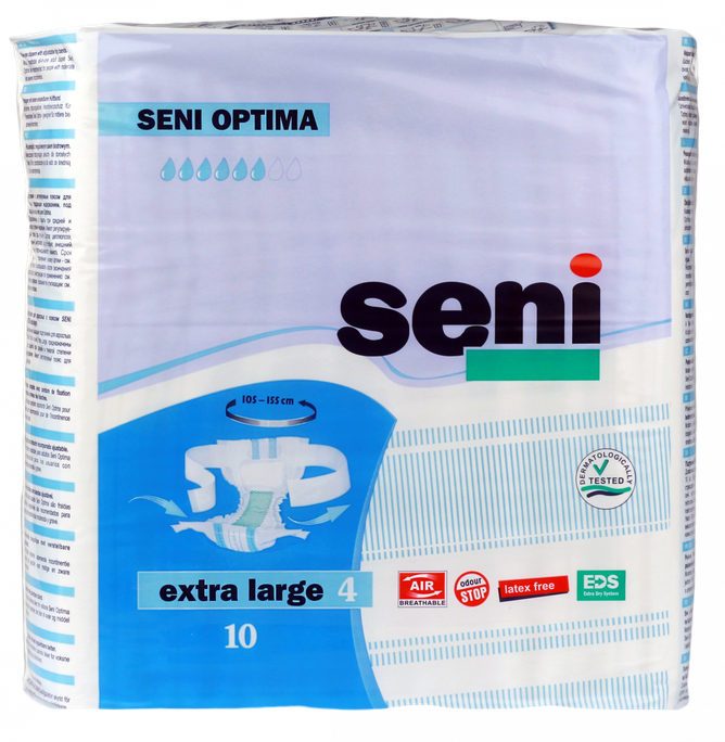 SENI Optima XL autiņbiksītes (105-155 cm), 10 vienas iepakojuma