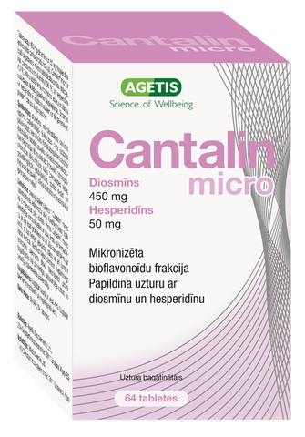 Mikronizēts Diosmīns 450 mg un Hesperidīns 50 mg - CANTALIN Micro tabletes (64 gb.)