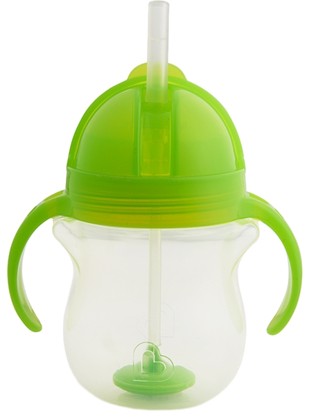 MUNCHKIN 6m+, zaļa krūzīte ar salmiņu, 207 ml