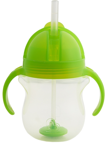 MUNCHKIN 6m+, zaļa krūzīte ar salmiņu, 207 ml