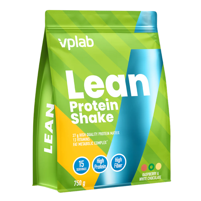 VPLAB Lean Fitness Shake ar Skābumu Rasberiju un Balto Šokolādi - Pulveris 750 g