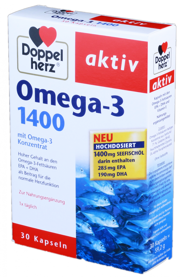 DOPPELHERZ Activ 1400 mg omega-3 tabletes (30 gab.)