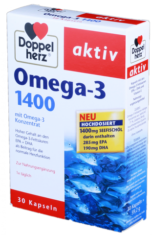 DOPPELHERZ Activ 1400 mg omega-3 tabletes (30 gab.)