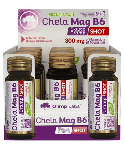 OLIMP LABS Chela-Mag B6 Cramp Shot ampulas (25 ml), 9 gab. pret muskuļu krampēm