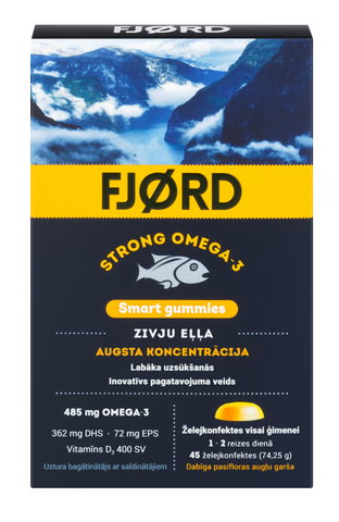 FJORD Omega-3 Smart košļājamās tabletes - 45 gab. spēcīgai veselībai