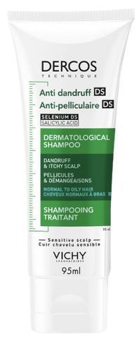 VICHY Dercos Šampūns Pret Blaugznām, 95 ml – Normāliem un Taukainiem Matiem