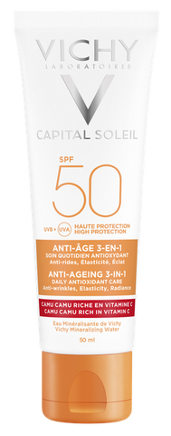 VICHY Capital Soleil SPF50 Anti-Aging 3-in-1 saules aizsarglīdzeklis 50 ml