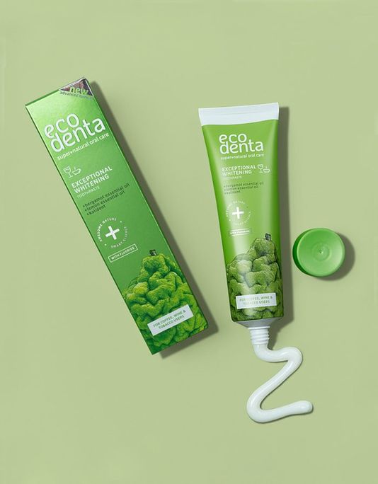Balinošā zobu pasta ECODENTA ar Bergamotes un Citronu ēteriskajām eļļām, 100 ml