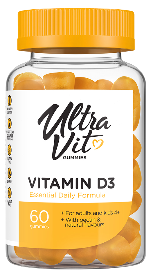 D3 Vitamīns košļājamās tabletes ULTRAVIT, 60 gab.