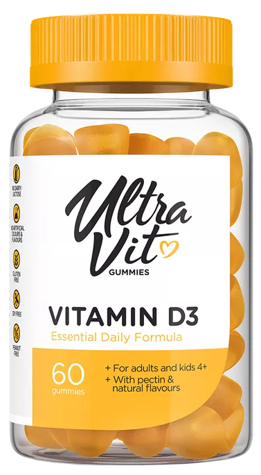D3 Vitamīns košļājamās tabletes ULTRAVIT, 60 gab.