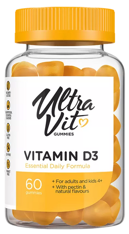 D3 Vitamīns košļājamās tabletes ULTRAVIT, 60 gab.