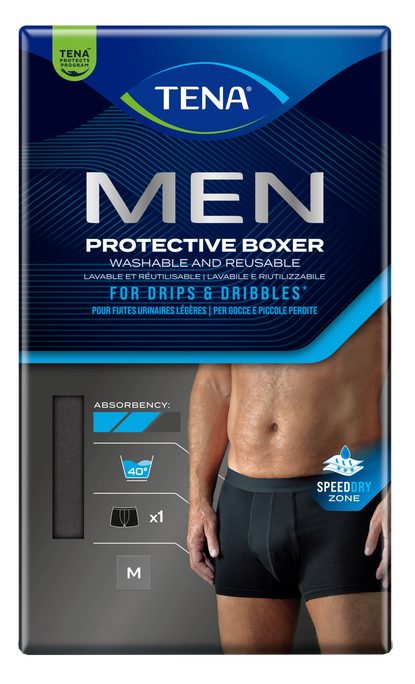 TENA Men Protective bokseršorti melni M, 1 gab., mazgājami
