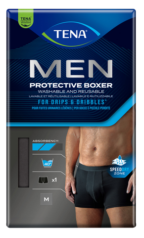 TENA Men Protective bokseršorti melni M, 1 gab., mazgājami