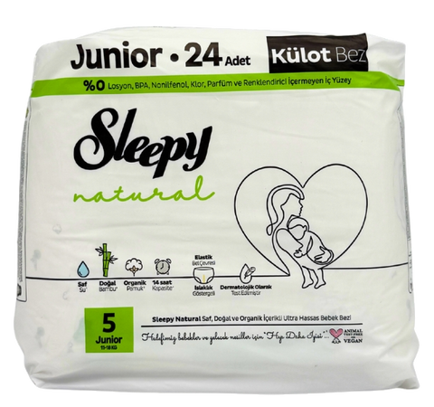 SLEEPY Junior Nr.5 Natural Pants autiņbiksītes – 24 gab. iepakojums