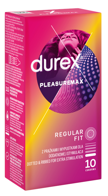 DUREX Pleasuremax, 10 prezervatīvi ar stimulējošiem elementiem
