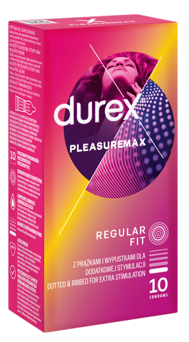 DUREX Pleasuremax, 10 prezervatīvi ar stimulējošiem elementiem