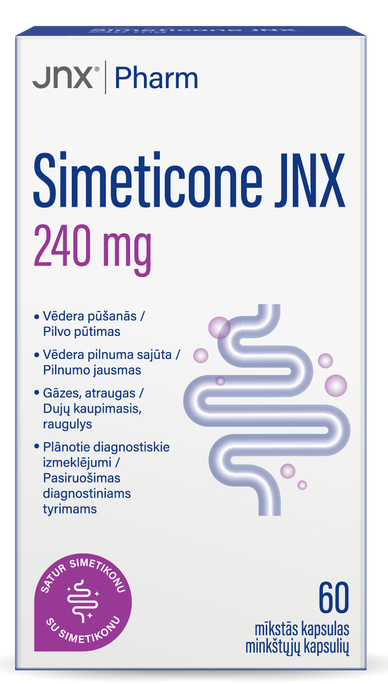 JNX PHARM Simeticone 240 mg kapsulas, 60 gab.