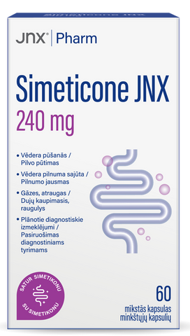 JNX PHARM Simeticone 240 mg kapsulas, 60 gab.