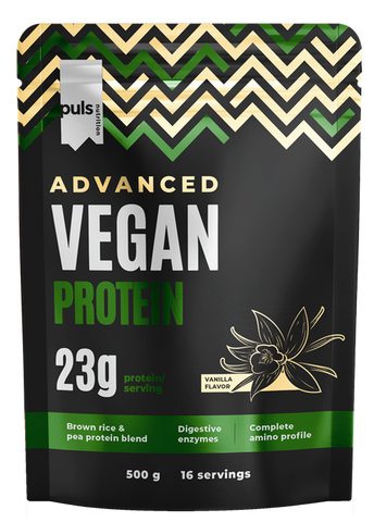 Advanced Vegan Proteīns PULS NUTRITION Vaniljas garšas pulveris 500 g
