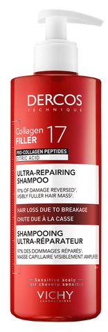 VICHY Dercos Collagen Filler 17 Ultra-Express – šampūns matiem, 400 ml