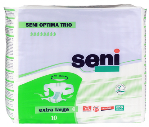 Autiņbiksītes SENI Optima Trio XL (105-155 cm), iepakojums 10 gab.