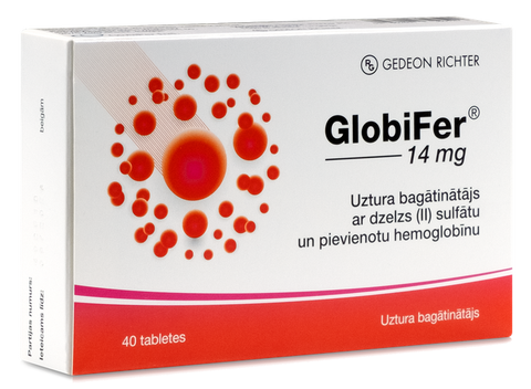 GLOBIFER tabletes 14 mg, iepakojums 40 gab.
