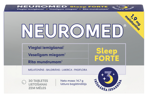 Neuromed Sleep Forte — 30 tabletes ar melatonīnu