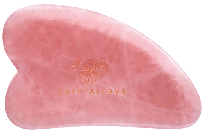CRYSTALLOVE Gua Sha masāžas plāksne no rozā kvarča, 1 gab.