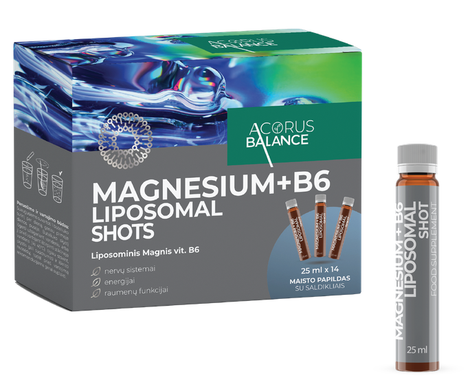 ACORUS BALANCE Liposomal Magnesium + B6 Shots 14 ampulas po 25ml