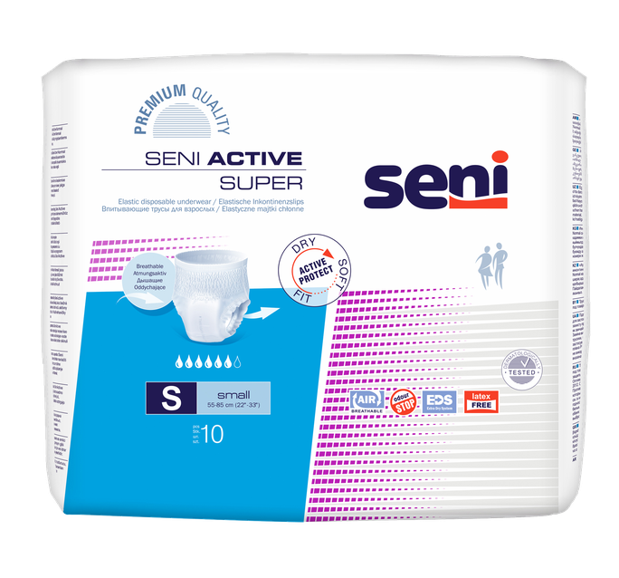 SENI Active Super S uzsūcošās biksītes, 10 gab.