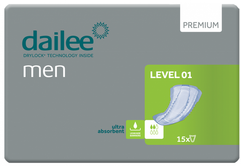 DAILEE Men Premium Level 1, 15 gab. uroloģiskie ieliktņi