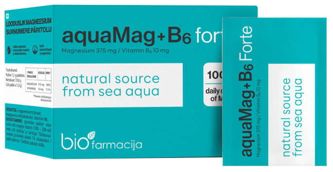 BIOFARMACIJA aquaMag+B6 Forte – 28 porciju pulveris