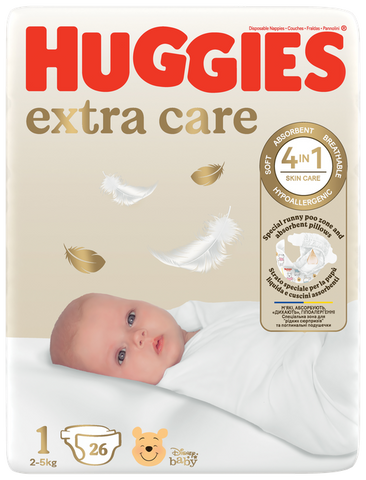 HUGGIES Elite Soft 1 autiņbiksītes 26 gab., 3-5 kg