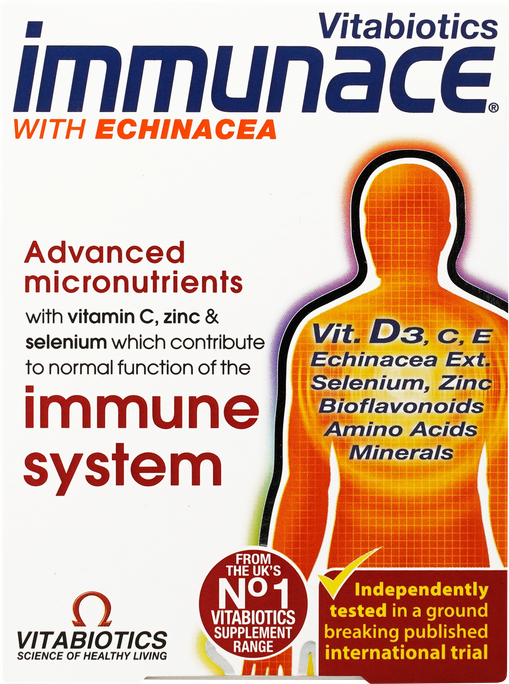 IMMUNACE ar Echinacea — 30 tabletes imūnsistēmas stiprināšanai