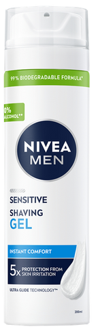 NIVEA Men Sensitive skūšanas želeja jutīgai ādai, 200 ml