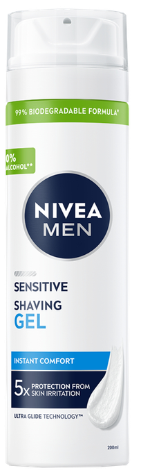 NIVEA Men Sensitive skūšanas želeja jutīgai ādai, 200 ml