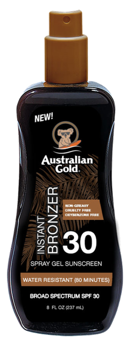 AUSTRALIAN GOLD SPF 30 Gel sprejs ar bronzeri, 237 ml