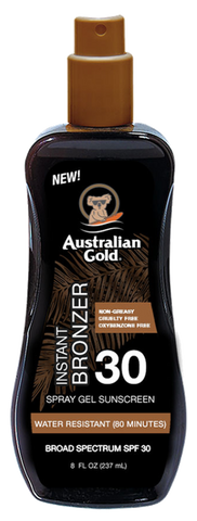 AUSTRALIAN GOLD SPF 30 Gel sprejs ar bronzeri, 237 ml