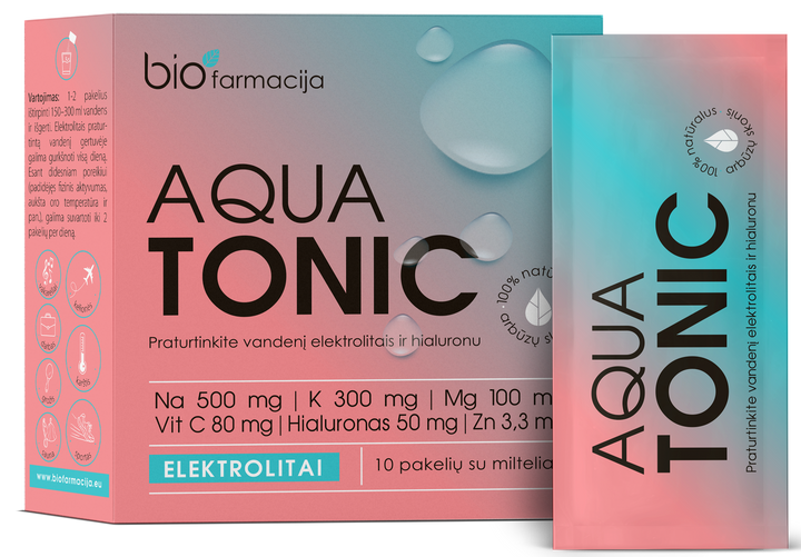 BIOFARMACIJA Aquatonic - elektrolītu komplekss pulveris paciņās (10 gab.)