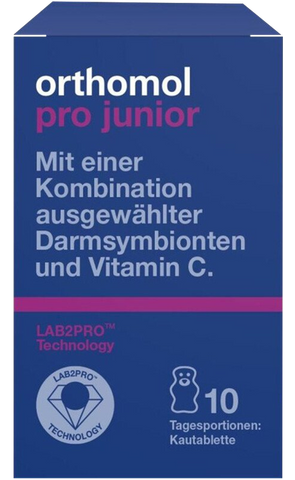 Košļājamās tabletes Orthomol Pro Junior - 10 gab. bērniem