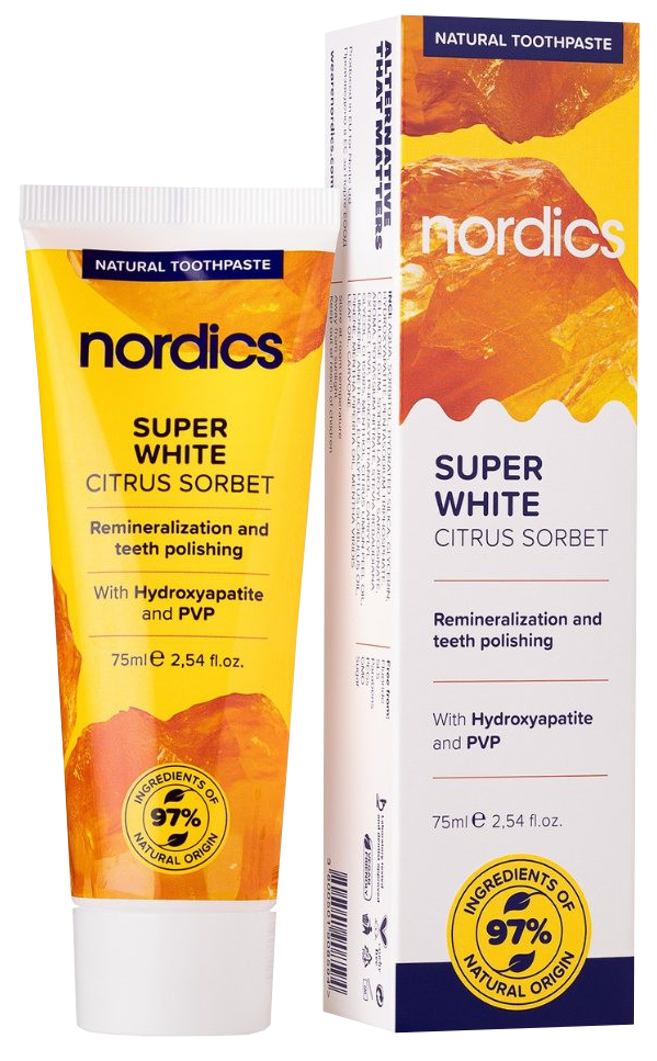 NORDICS Citrus Sorbet Super White zobu pasta, 75 ml