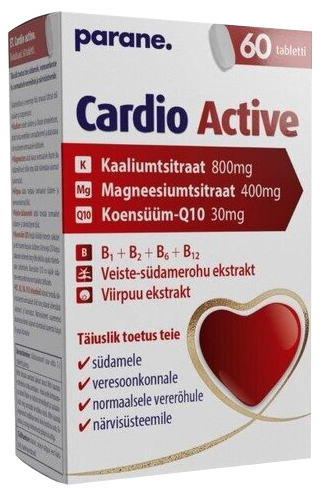 Tabletes PARENE Cardio Active, 60 gab.