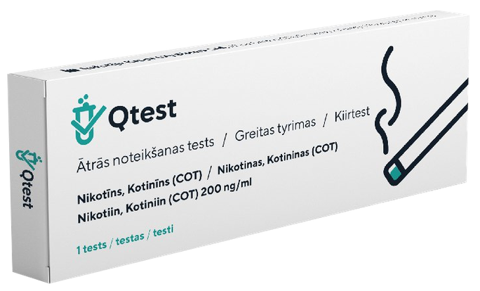 QTEST Nikotīna ātrā noteikšanas josla (COT) — 1 gab.