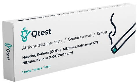 QTEST Nikotīna ātrā noteikšanas josla (COT) — 1 gab.