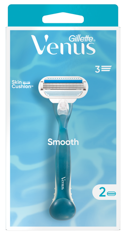 GILLETTE Venus Smooth 2 - skuveklis un divas maiņas kasetnes komplektā (1 gab.)