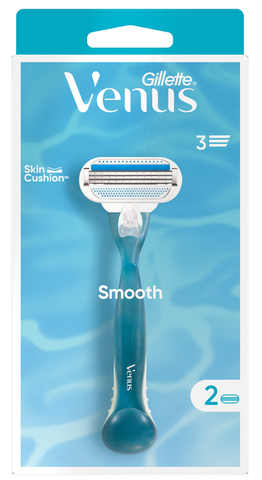 GILLETTE Venus Smooth 2 - skuveklis un divas maiņas kasetnes komplektā (1 gab.)